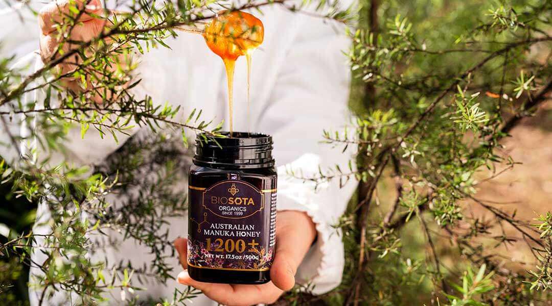 Manuka honey and cancer care, a jar of Manuka honey held in the hands of a patient