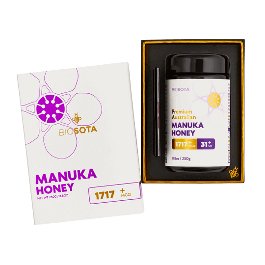 Manuka Honey MGO 1717 8.75oz Glass Open Gift Box