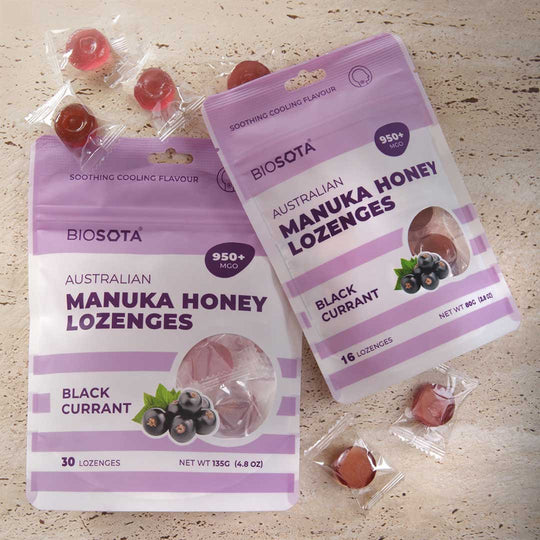 Manuka honey lozenges blackcurrant