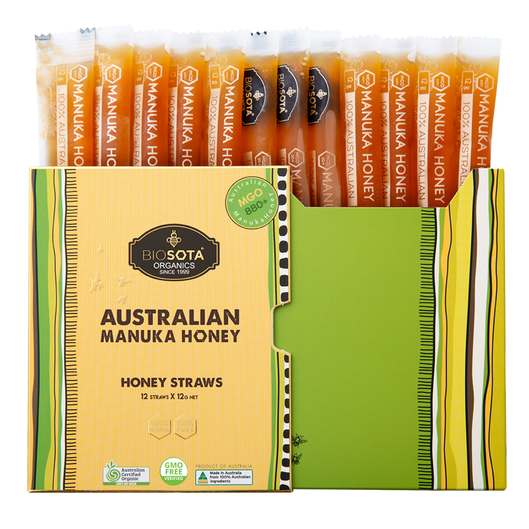 biosota organics manuka honey mgo 880 straws sticks sachets