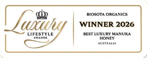 Luxury Lifestyle Awards, Biosota Organics, Winner 2026, Best Luxury Manuka Honey, Australia