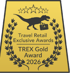 TREX Awards 2026 Gold Award badge, Travel Retail Exclusive Awards