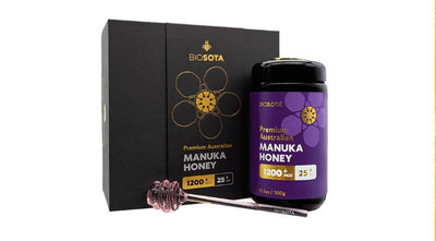Certified Organic Manuka Honey MGO 1200+ Gift Box with jar and dipper
